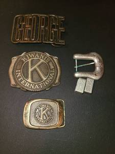 lot 1515 image: Belt Buckels. 4 pcs. KIWANIS CLUB 2 pcs.