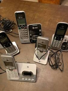 lot 2103 image: AT&T and Panasonic cordless telephones