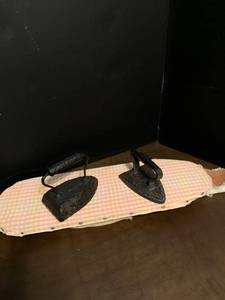 lot 2160 image: Sleeve board and two vintage irons