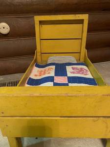 lot 2175 image: Wooden doll bed
