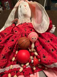 lot 2187 image: Stuffed bunny and baby toys