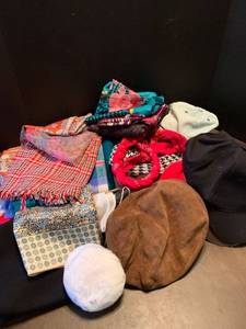 lot 2211 image: assortment of scarves hats and earmuffs