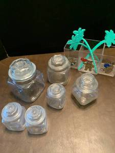 lot 2238 image: Small glass canister jars