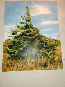 lot 3000 image: Acrylic Art by Hermine Greywall  Red Cedar 28 x 22