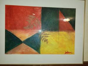 lot 3005 image: Collage by Judy Dove  Two Ferns 24 x 32