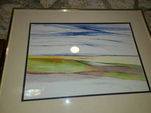 lot 3008 image: Prisma Color Green and Gold Betty Sieler 20 x 26
