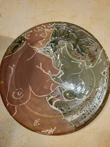 lot 3014 image: Pottery Round 14 by MARTIN ,woman and frog