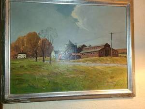lot 3018 image: Painting on Canvas by LD Wilson 21 x 27