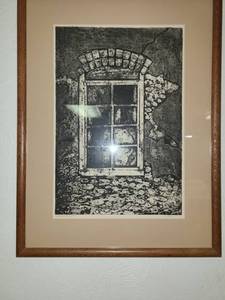lot 3019 image: Collagraph  Window Series 25 x 19