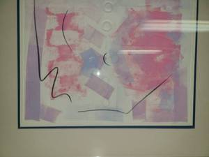 lot 3020 image: Mono Print by Judy Dove Pink Andante 22 x 26