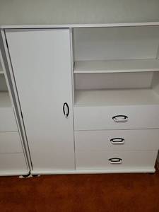 lot 3036 image: White Storage Cabinet 50 x 46 x 15.5