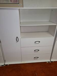 lot 3037 image: White Storage Cabinet 50 x 47 x 15.5