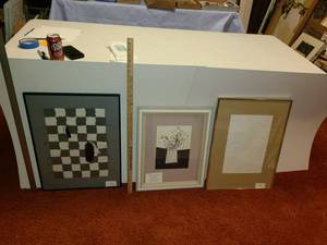 lot 3044 image: 3 ART Pieces. Hand Formed paper, Water Color, embossed papper