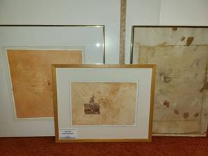 lot 3062 image: 3 Framed Umbria Fragments Art Pieces