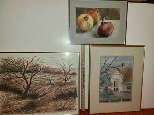 lot 3065 image: 3 Framed Wall Art