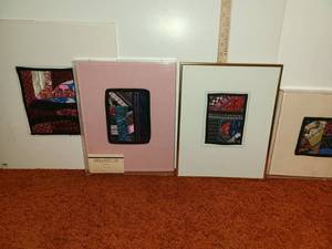 lot 3079 image: 4 Fabric Collages