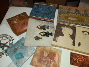 lot 3083 image: 9 Pcs. of Various Art Work. RAISED ART, and other items
