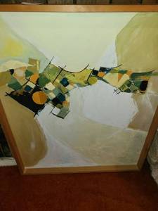 lot 3089 image: Abstract Oil Painting 37 x 31