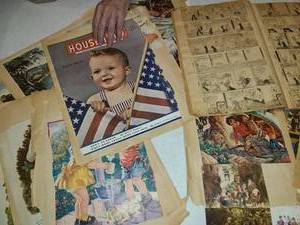 lot 3115 image: Variety of Old Scrapbook Prints from Old Magazines