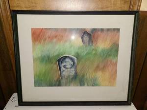 lot 3121 image: Large piece of art by Judy Dove 25.5 x 31