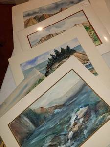 lot 3141 image: 5 pcs. of Water Color Art