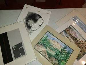 lot 3146 image: Water Colors and Pencil Art. 5 pcs.