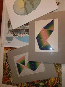 lot 3149 image: 5 pcs. of Various Art. Lithograph, Abstract and Paper Tearing