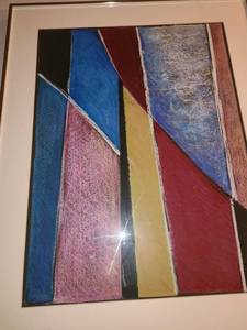lot 3156 image: Judy Dove Pastels and Collage. 30 x 24
