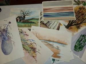 lot 3159 image: 10 pcs. Miscellaneous Water Colors