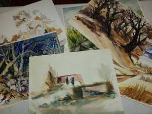 lot 3162 image: 6 Pcs. Water Colors