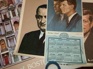 lot 3164 image: 3 Posters and 1 1969 Calendar with Kennedy .