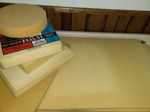 lot 3221 image: Foam Pieces. 3 long pieces 56 x 24 x 1 and 7 pcs. smaller