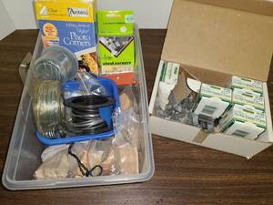 lot 3232 image: Artist Frame Supplies. Flexible Framers Points, Photo Corners, Wood Pieces and more items