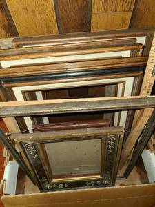 lot 3240 image: Box of Frames. 8 pcs. Various Sizes. NO Glass