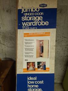 lot 3402 image: Jumbo Hinged Wardrobe Storage. 72 x 36 x 20. NEW IN BOX. Bring Help. Very HEAVY 150lbs.