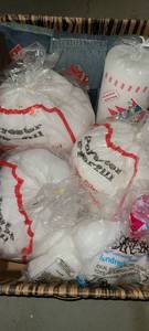 lot 3447 image: Box of Fiber Fill 4 Bags and a pillow