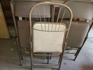 lot 4031 image: 3 Metal Non Matching Folding Chairs