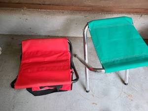 lot 4044 image: Fishing Chairs. 2 Small Folding Chairs