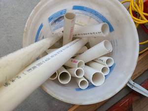 lot 4048 image: PVC PIPE. Bucket full of Miscellaneous PVC