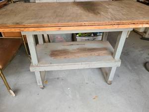 lot 4051 image: Work Table. 28 tall x 46 wide x 24 deep. On Wheels
