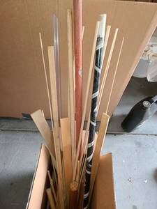 lot 4066 image: Box of Assorted Dowel Rods. Various Sizes