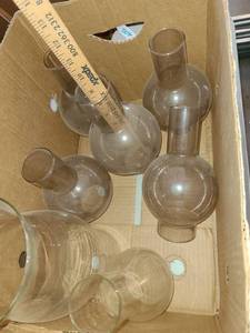 lot 4074 image: Glass GLOBES. Tallest 12, 10 , and 5  9