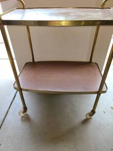 lot 4092 image: Serving Cart on Wheels. 33 x 27 x 18