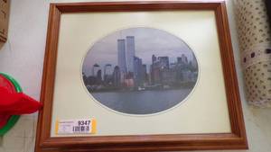 lot 9347 image: FRAMED PICTURE OF TWIN TOWERS
