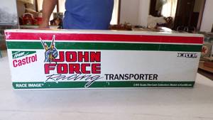 lot 9418 image: JOHN FORCE RACING TRANSPORTER DIE CAST