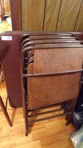 lot 9432 image: CARD TABLE AND 4 CHAIRS