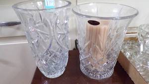 lot 9464 image: 2 LEAD GLASS VASES