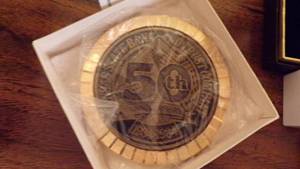 lot 9556 image: 50TH ANNIVERSARY TOKEN - LARGE AND HEAVY