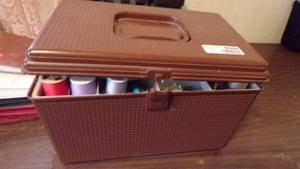 lot 9564 image: SEWING BOX AND CONTENTS