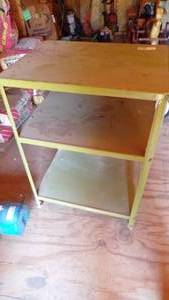 lot 9719 image: METAL KITCHEN CART